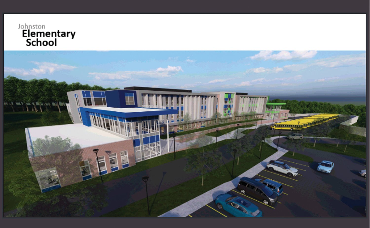 Johnston Elementary School
STATUS: New building
LOCATION: Town property just north of the Johnston High School
STUDENT BODY: 1,100 students in grades 1-4
PRICE TAG: $84,350,000
OPENING DATE: Tentatively scheduled to open in late summer 2024.